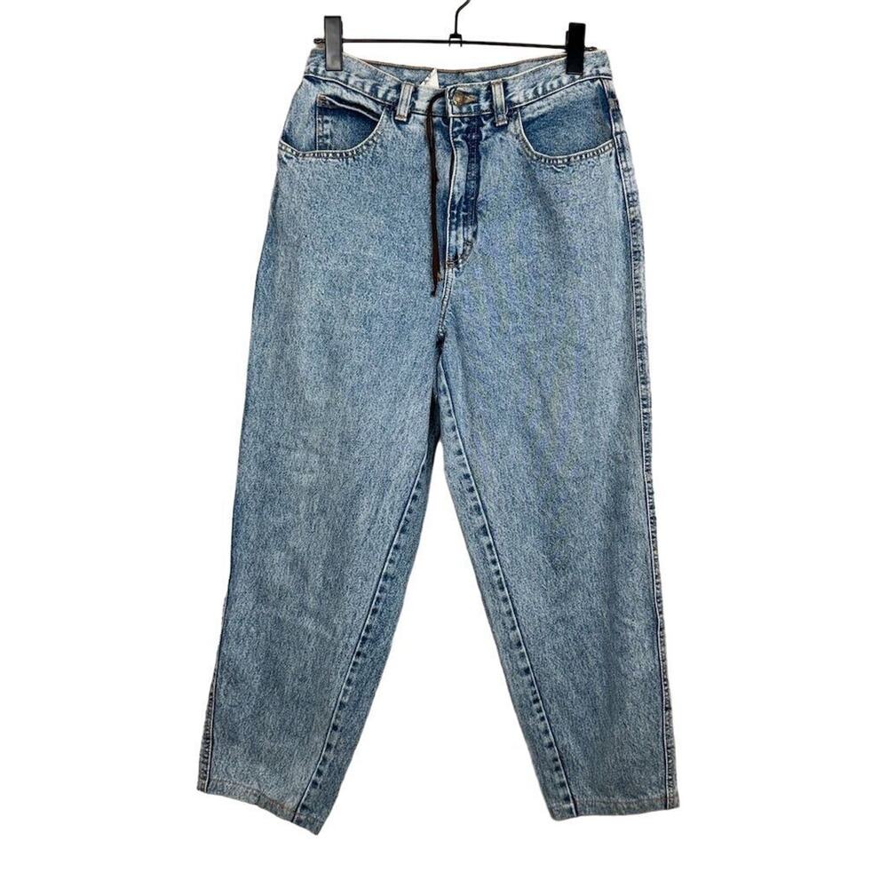 Vintage High Rise Acid Wash Tapered Jeans‎ Women's Size 14 Blue Retro Baggy